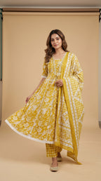 Sunlit Blossom Anarkali Kurta Set