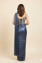 Blue Noir Corset Drape Dress