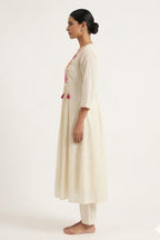 Peach Blossom Embroidered Kurta Set