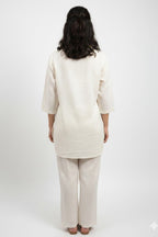 Ivory Pop Khadi Co-ord Set