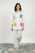 Ivory Pop Khadi Co-ord Set