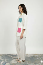 Ivory Pop Khadi Co-ord Set