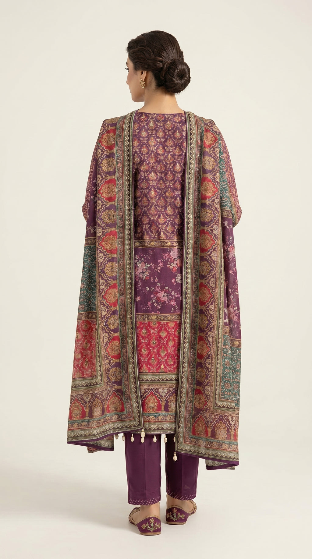 Royal Plum Heritage Chinon Kurta Set