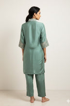 Emerald Aura Silk Co-ord Set