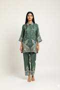 Emerald Aura Silk Co-ord Set