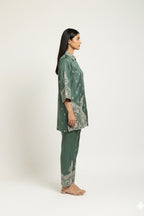 Emerald Aura Silk Co-ord Set