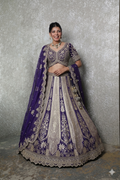 Mauve Royale Sequined Banarasi Lehenga
