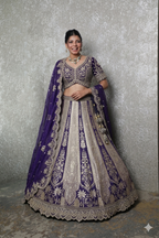 Mauve Royale Sequined Banarasi Lehenga