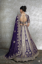 Mauve Royale Sequined Banarasi Lehenga