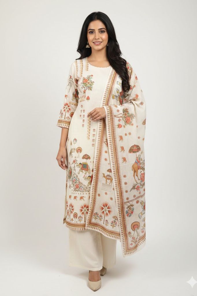 Ivory Heritage Cotton Kurta Set