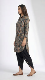 Midnight Bloom Maslin Kurta Set
