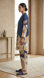 Midnight Bloom Maslin Co-ord Set