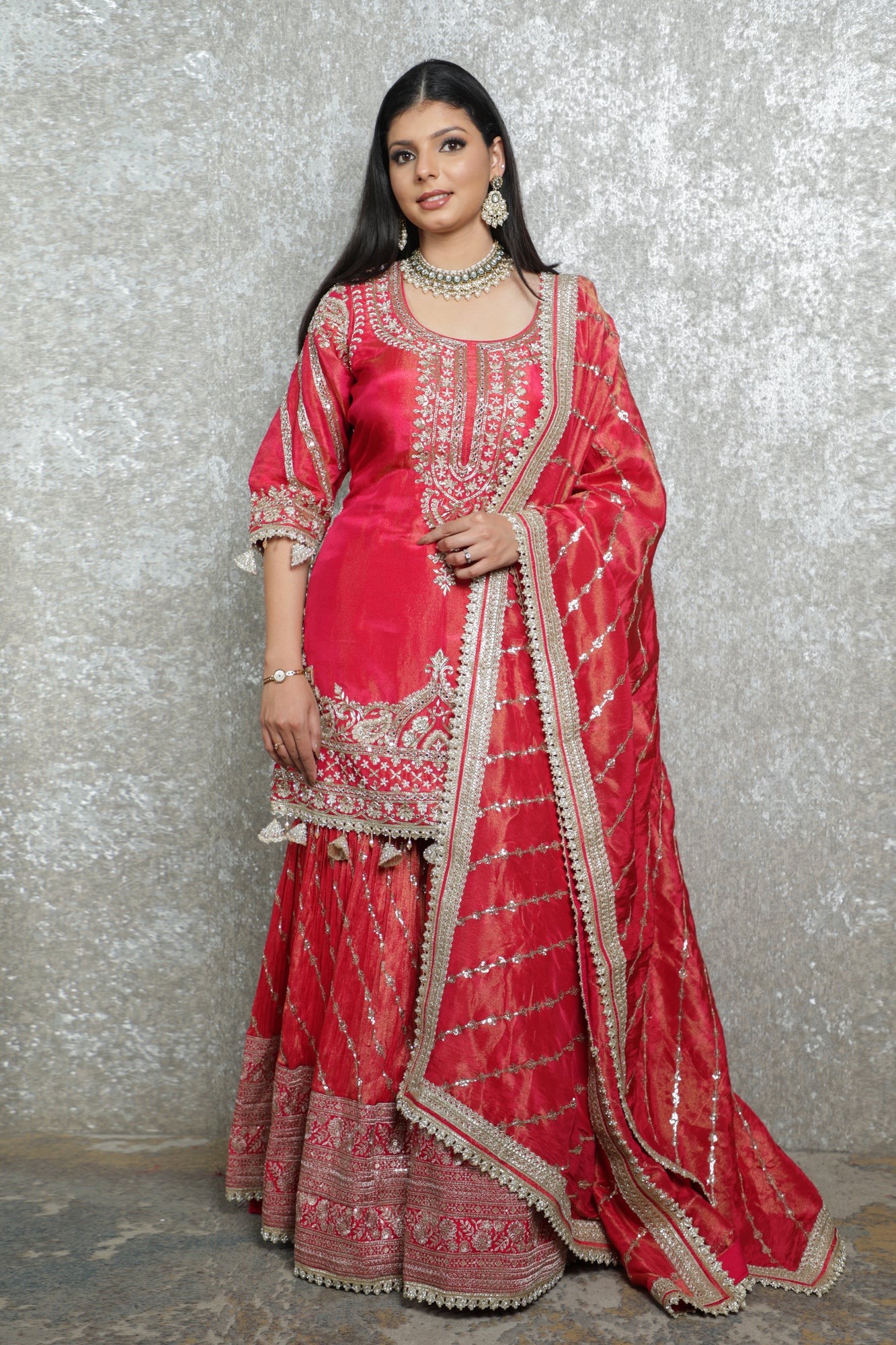 Noor Rust Festive Sharara Set