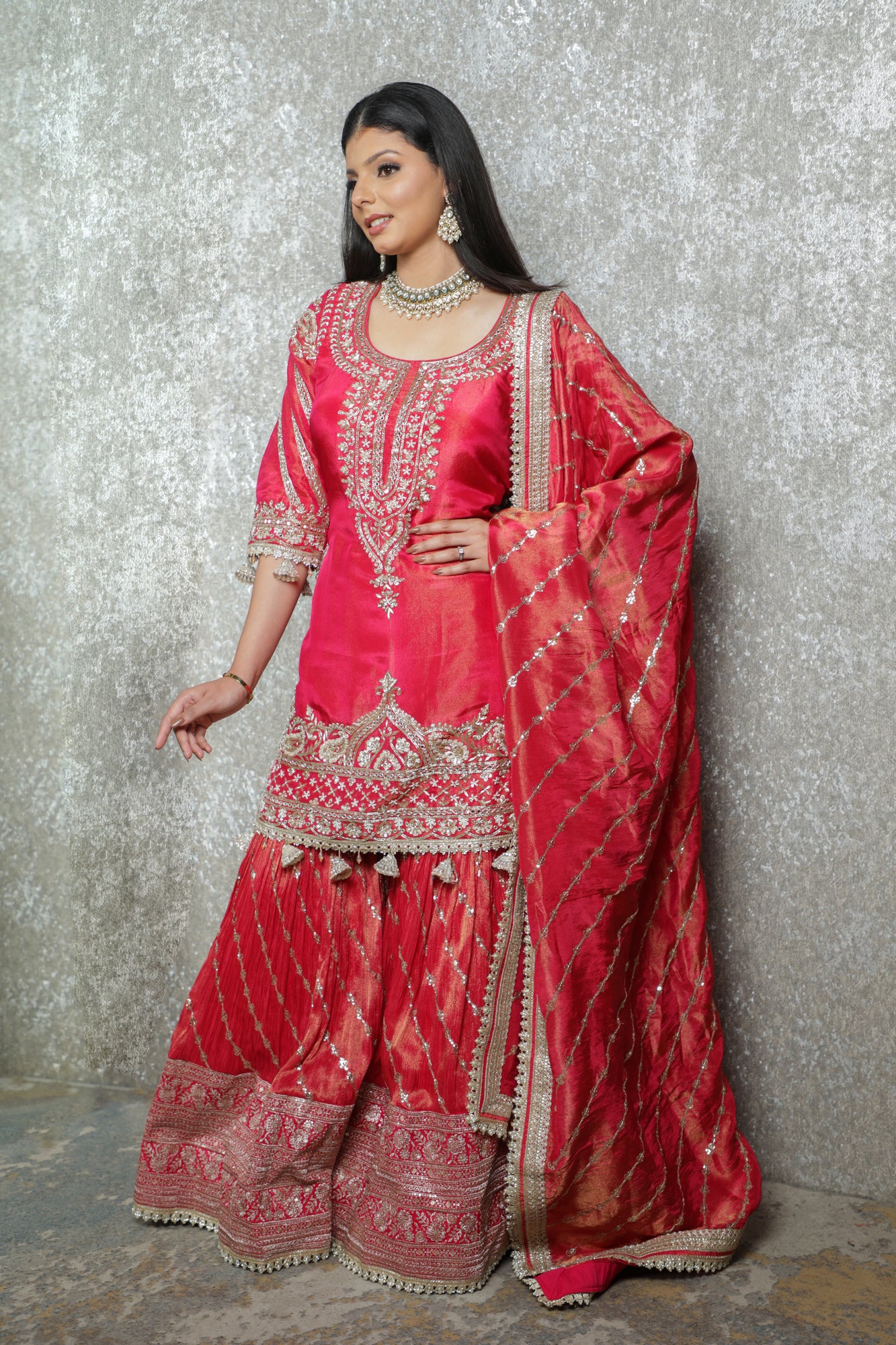 Noor Rust Festive Sharara Set