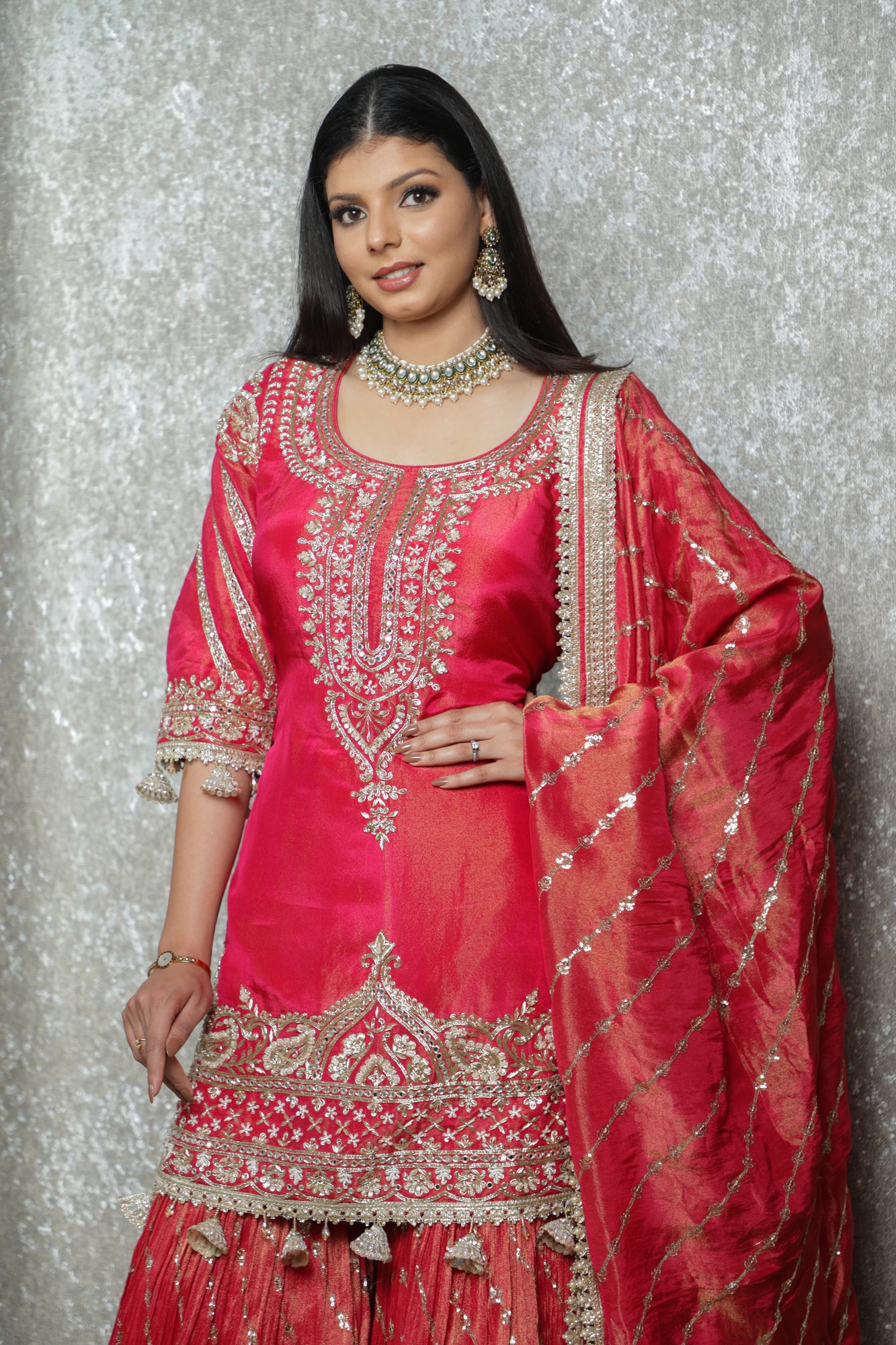 Noor Rust Festive Sharara Set