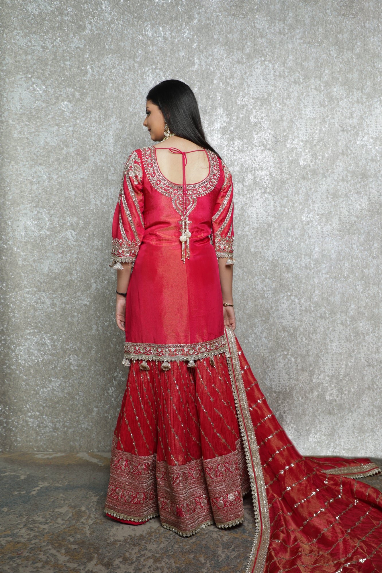 Noor Rust Festive Sharara Set