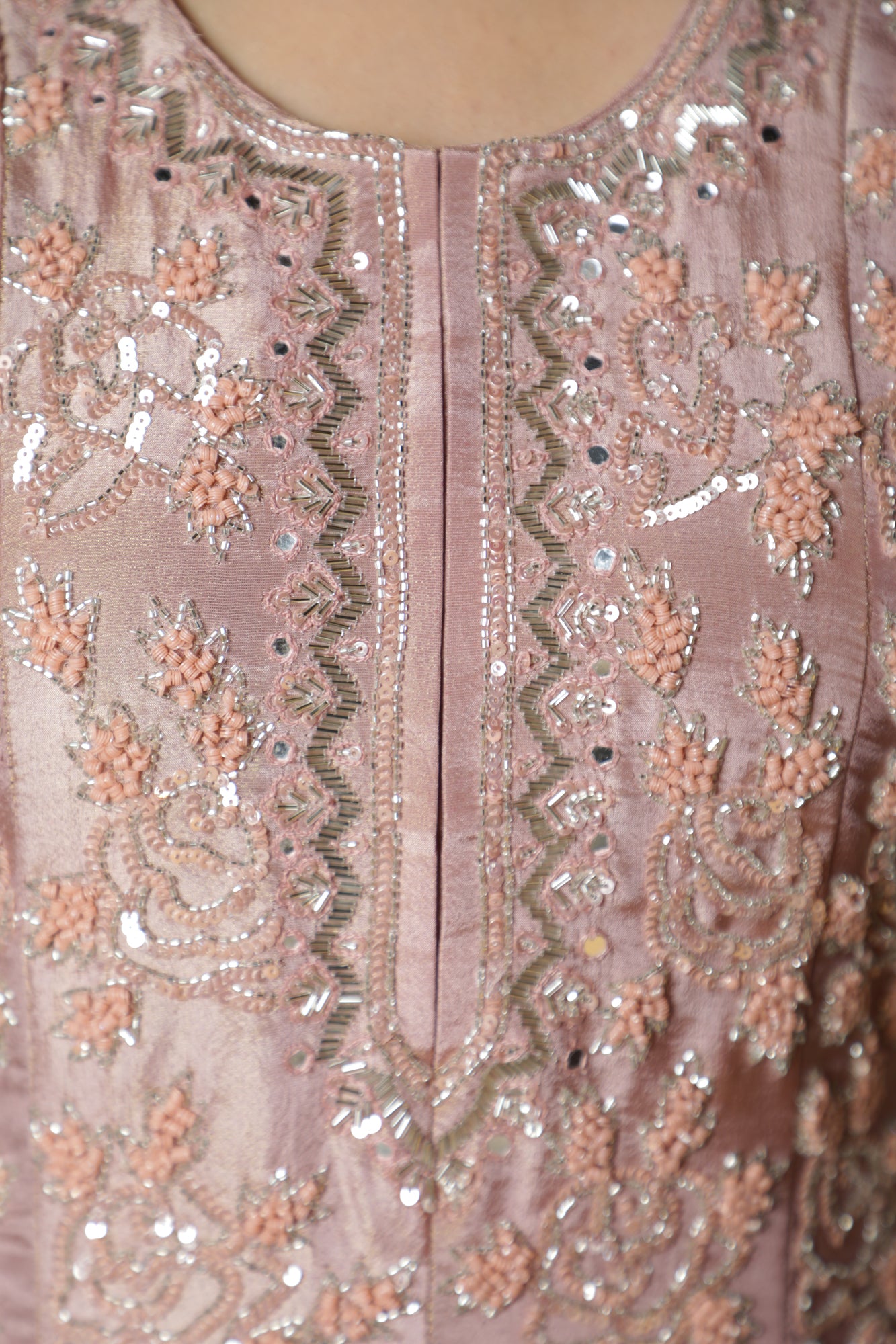 Peach Blush Handworked Anarkali