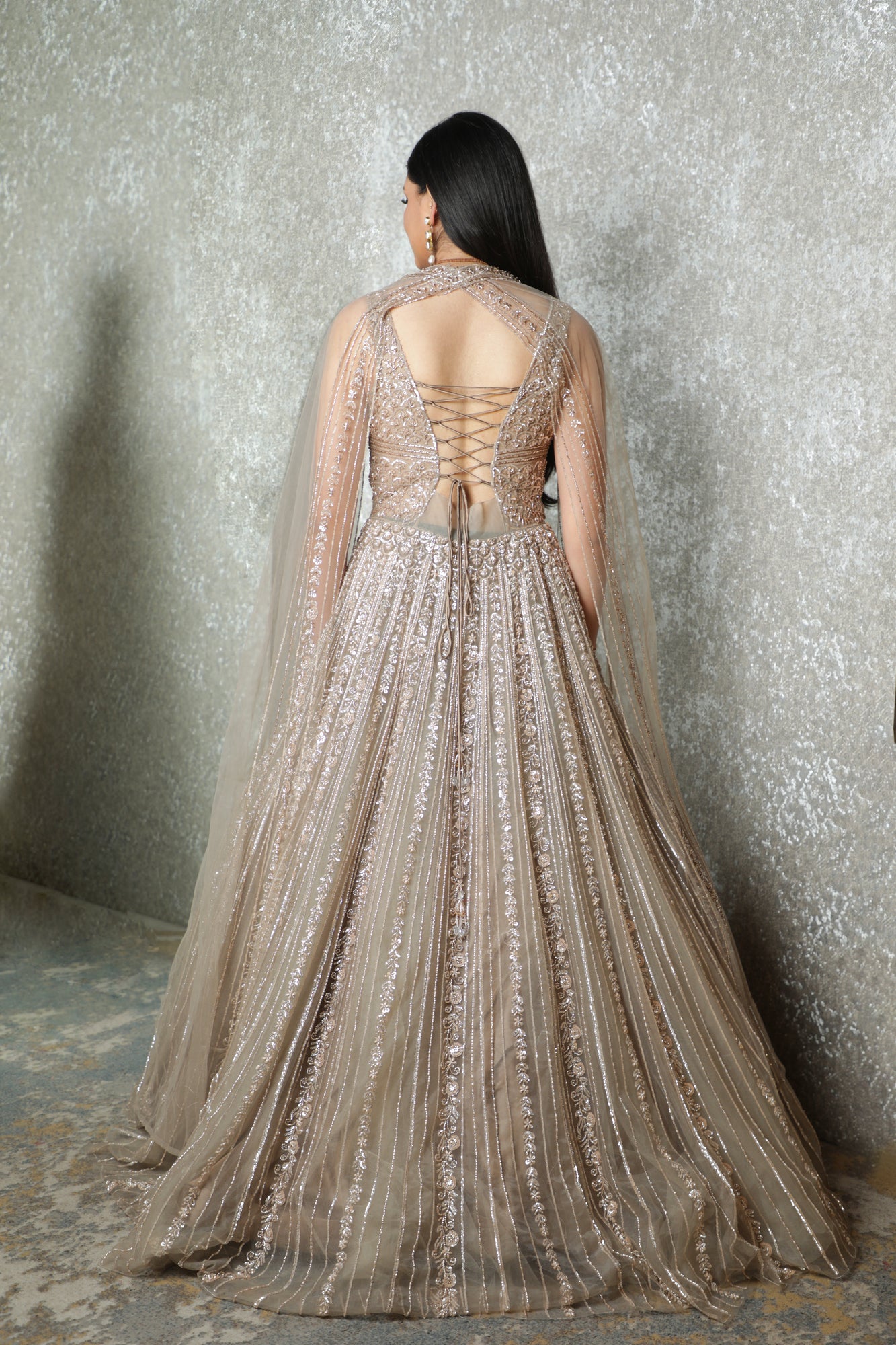 Rose Quartz Couture Net Gown