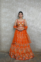 Sunfire Orange Festive Lehenga