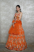 Sunfire Orange Festive Lehenga
