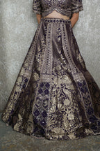 Mauve Royale Sequined Banarasi Lehenga