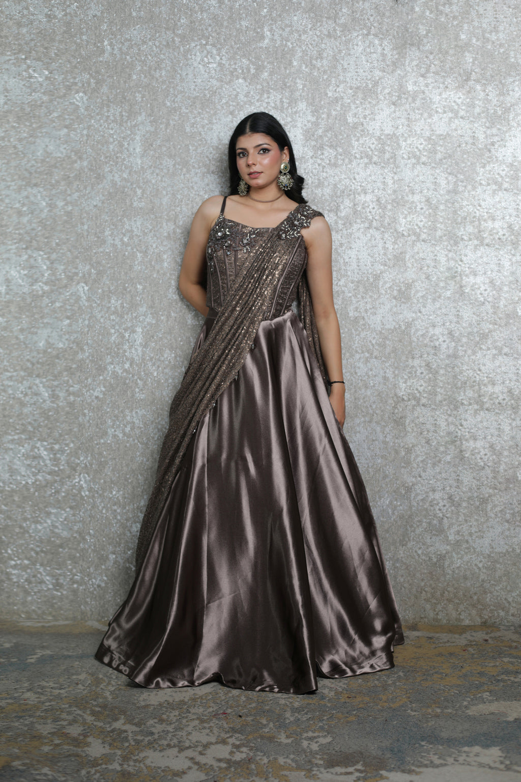 Zia Corset Drape Lehenga