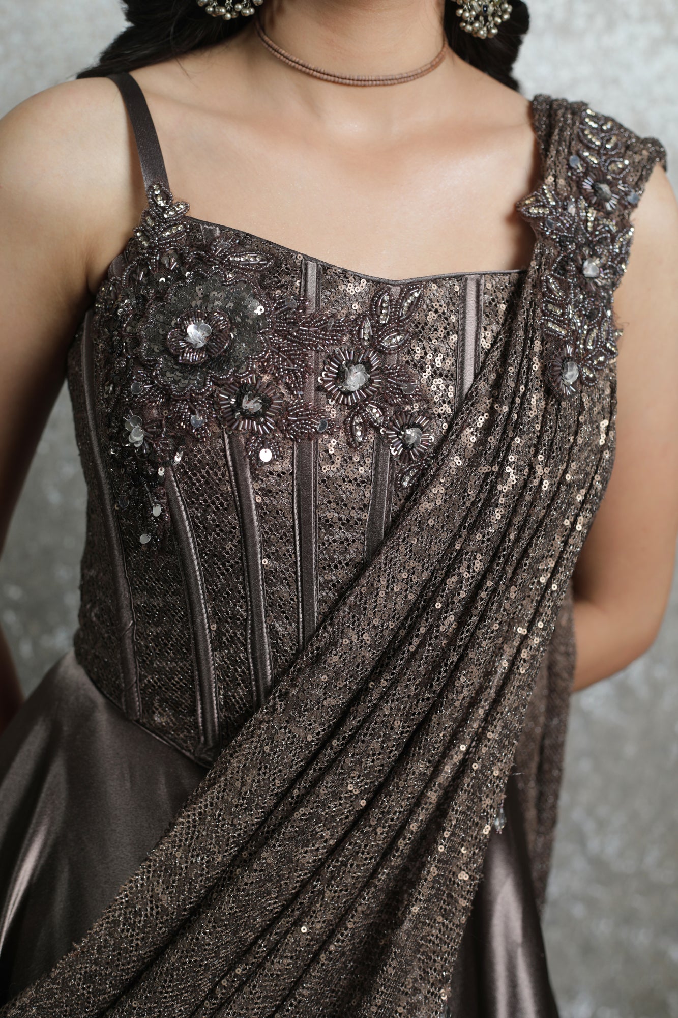 Zia Corset Drape Lehenga