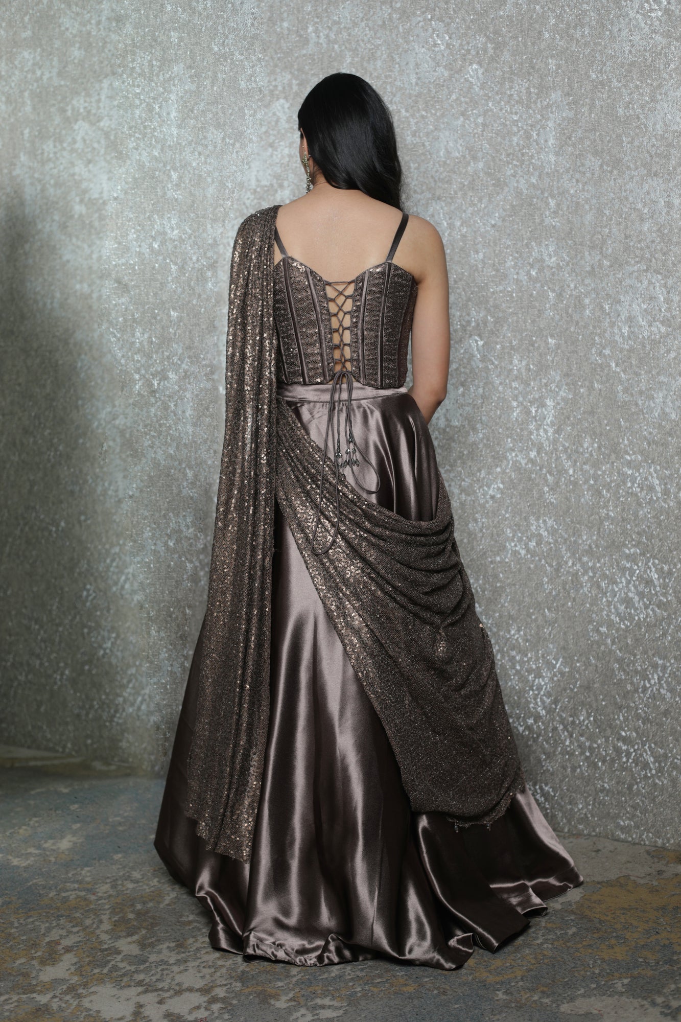 Zia Corset Drape Lehenga