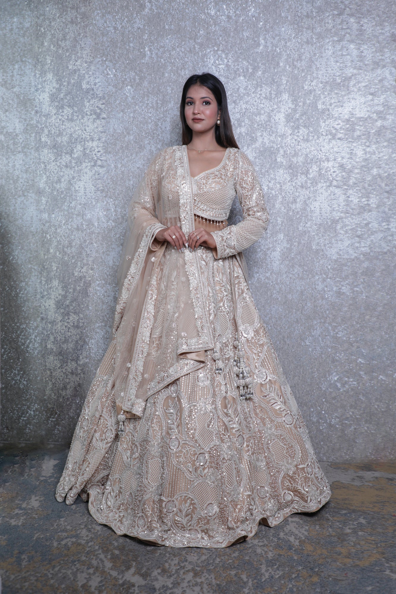 Zar Ivory Gold Lehenga