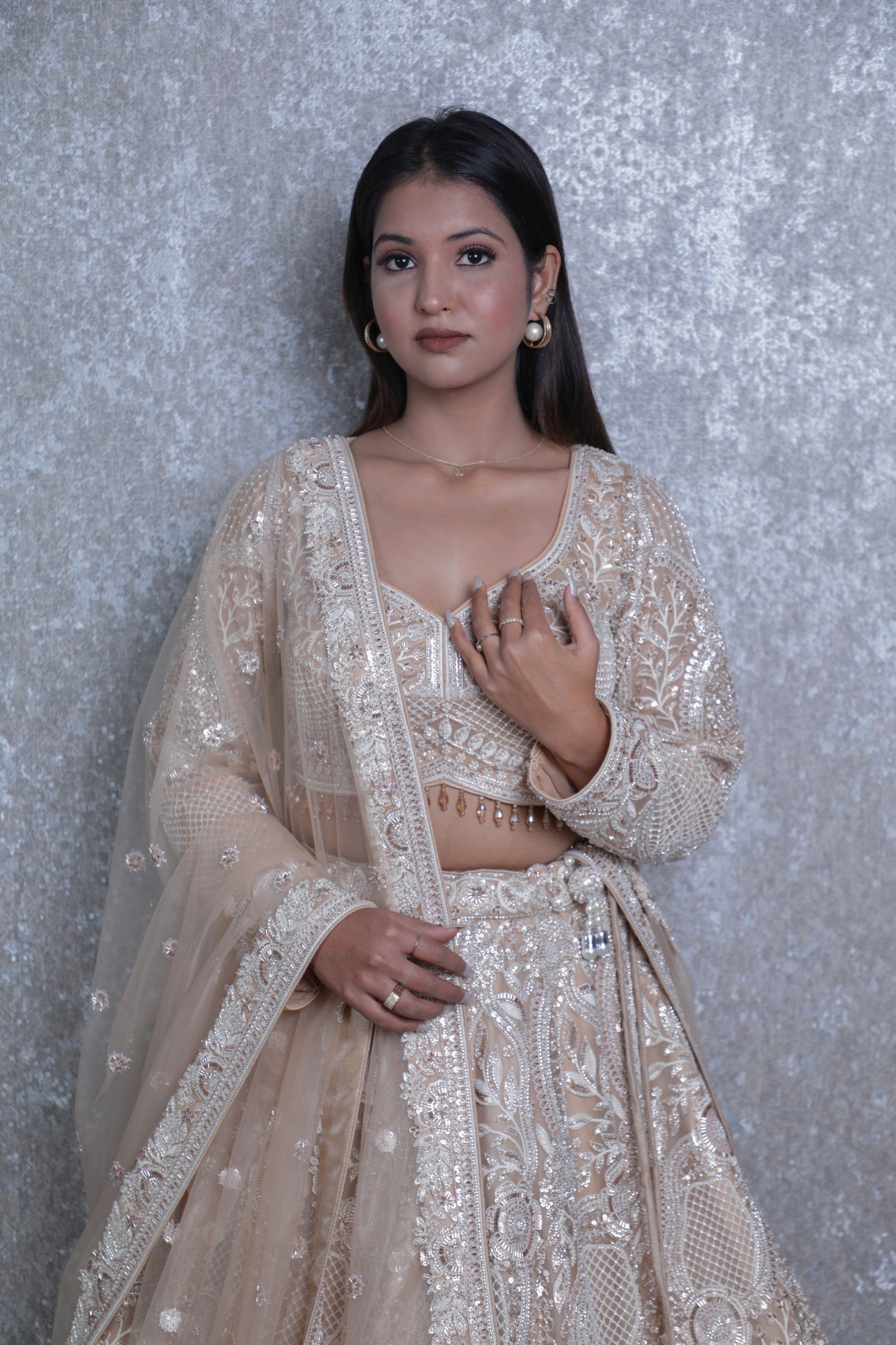 Zar Ivory Gold Lehenga