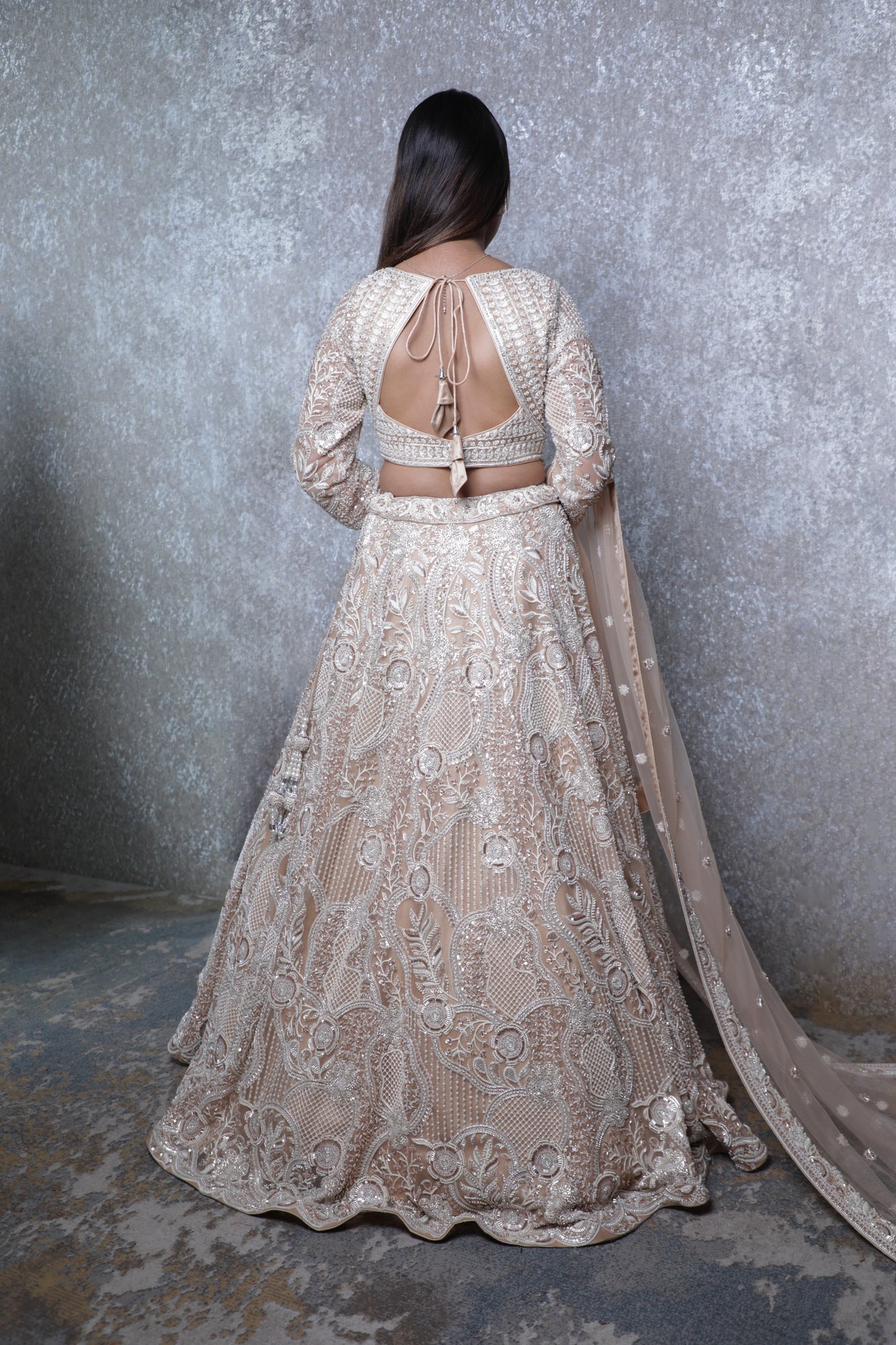 Zar Ivory Gold Lehenga