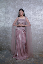 Gulabi Noor Organza Dhoti Shirt Dress