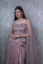 Gulabi Noor Organza Dhoti Shirt Dress