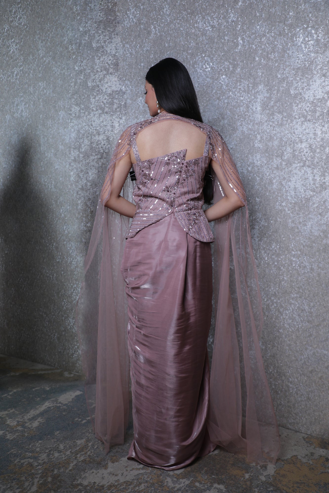 Gulabi Noor Organza Dhoti Shirt Dress