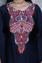 Nooraya Navy Organza Kaftan Dress