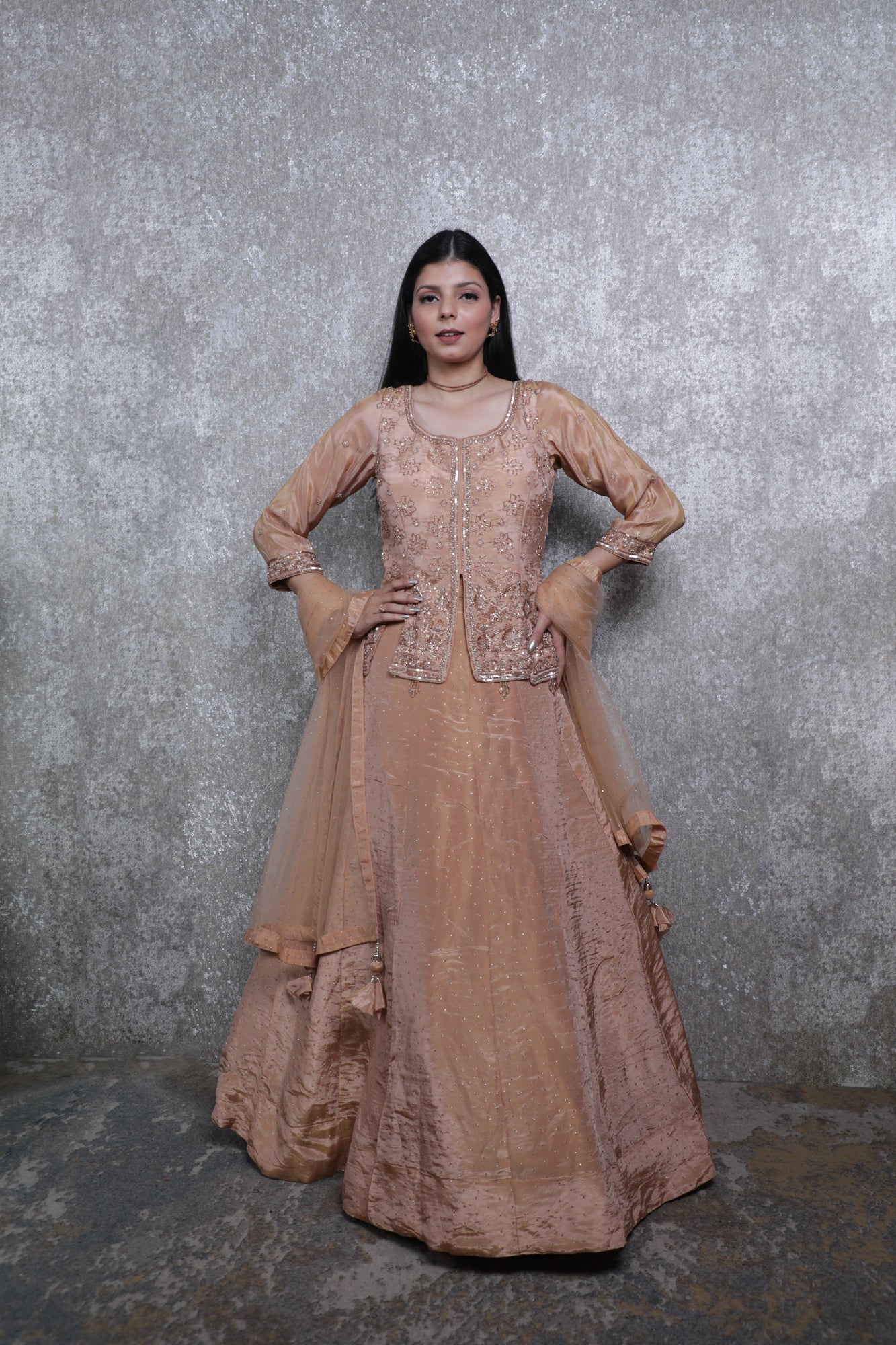 Pink Silk Handwork Lehnga Shirt Set