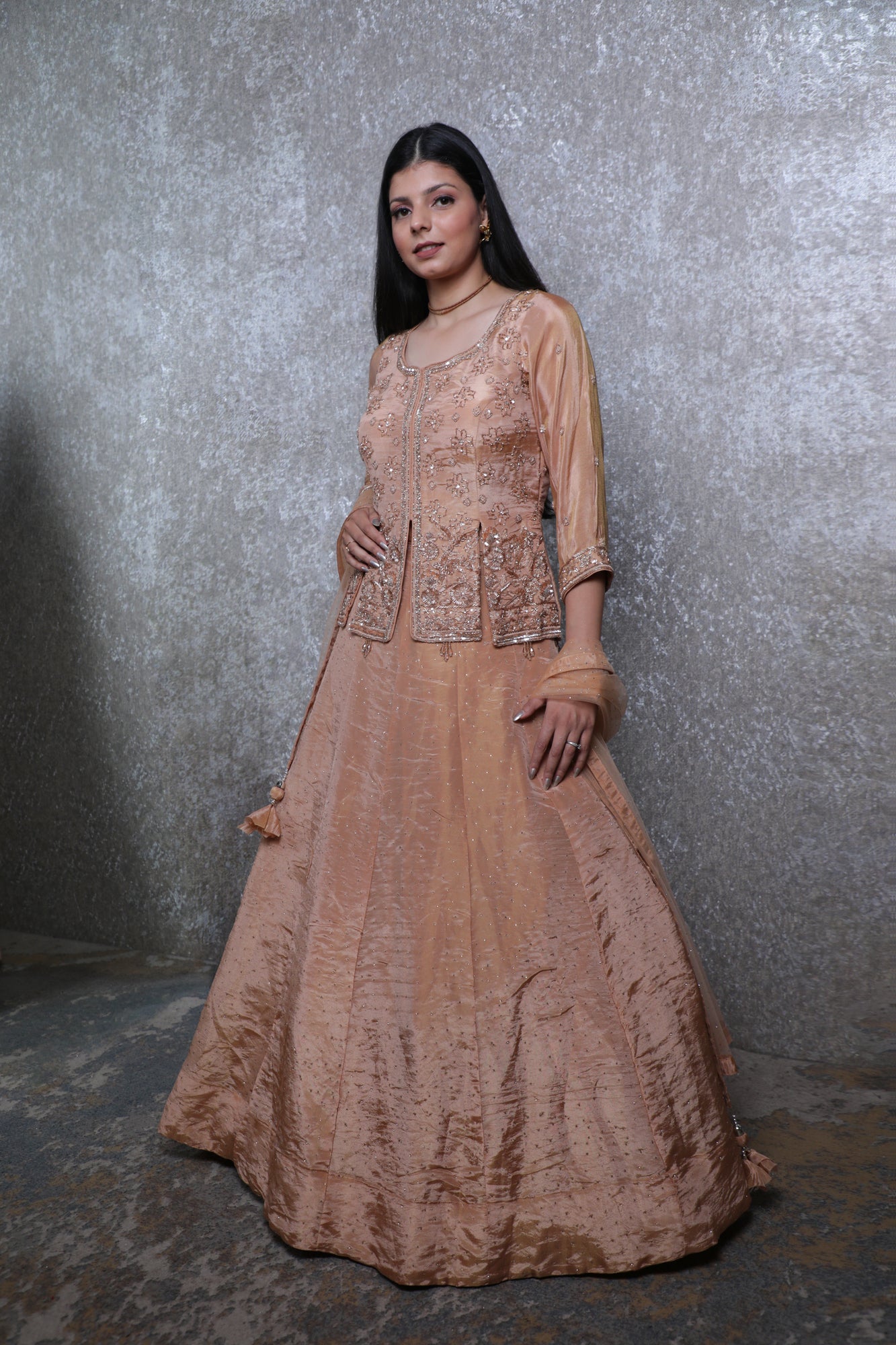 Pink Silk Handwork Lehnga Shirt Set