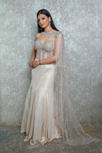 Golden Aura Shoulder-Pallu Lehenga