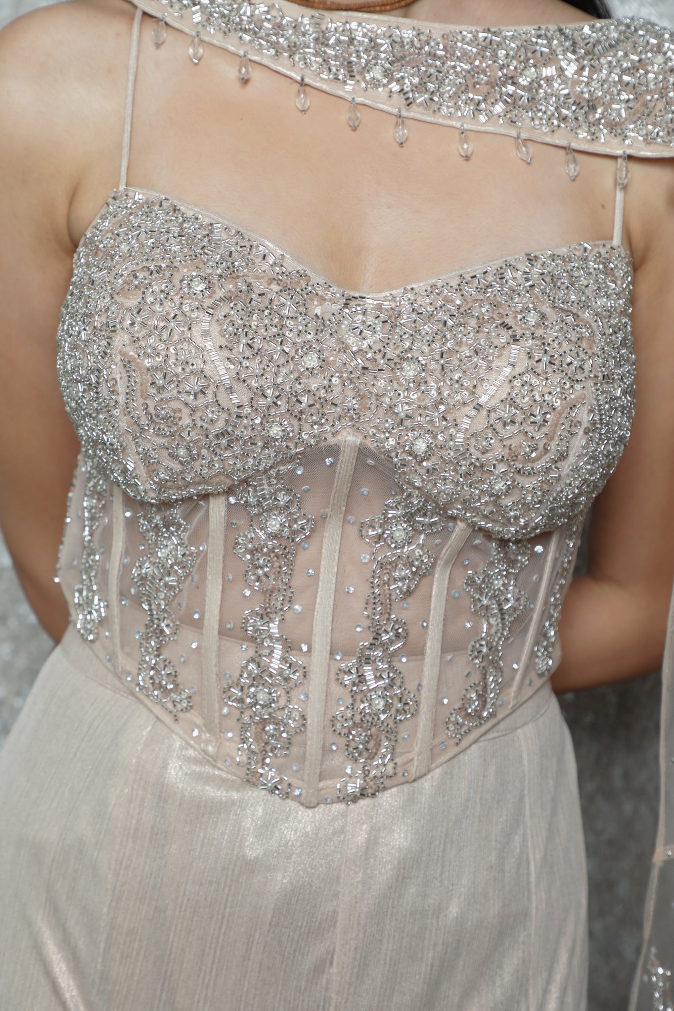 Golden Aura Shoulder-Pallu Lehenga