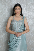 Grey Reverie Drape Lehenga