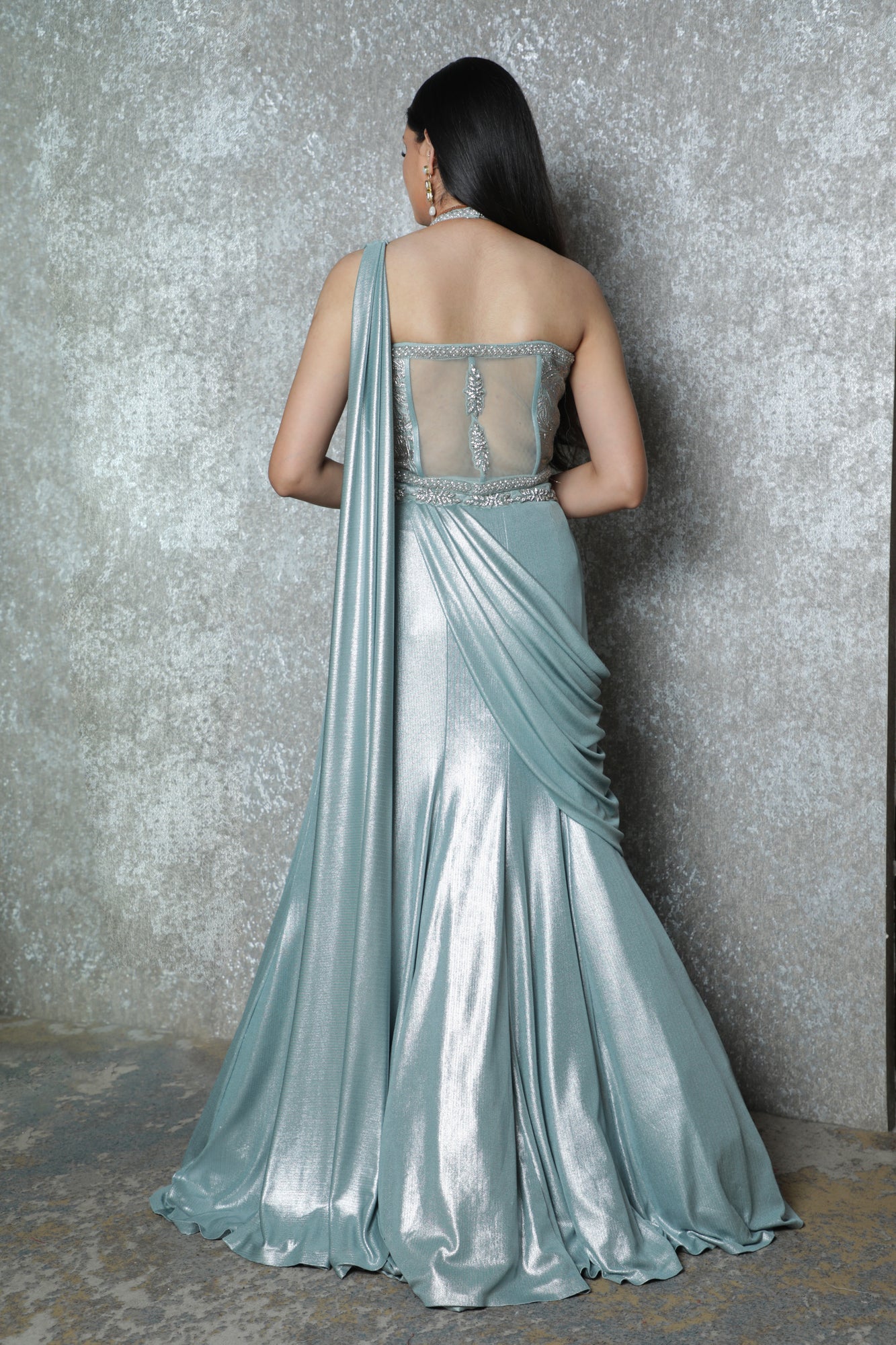 Grey Reverie Drape Lehenga
