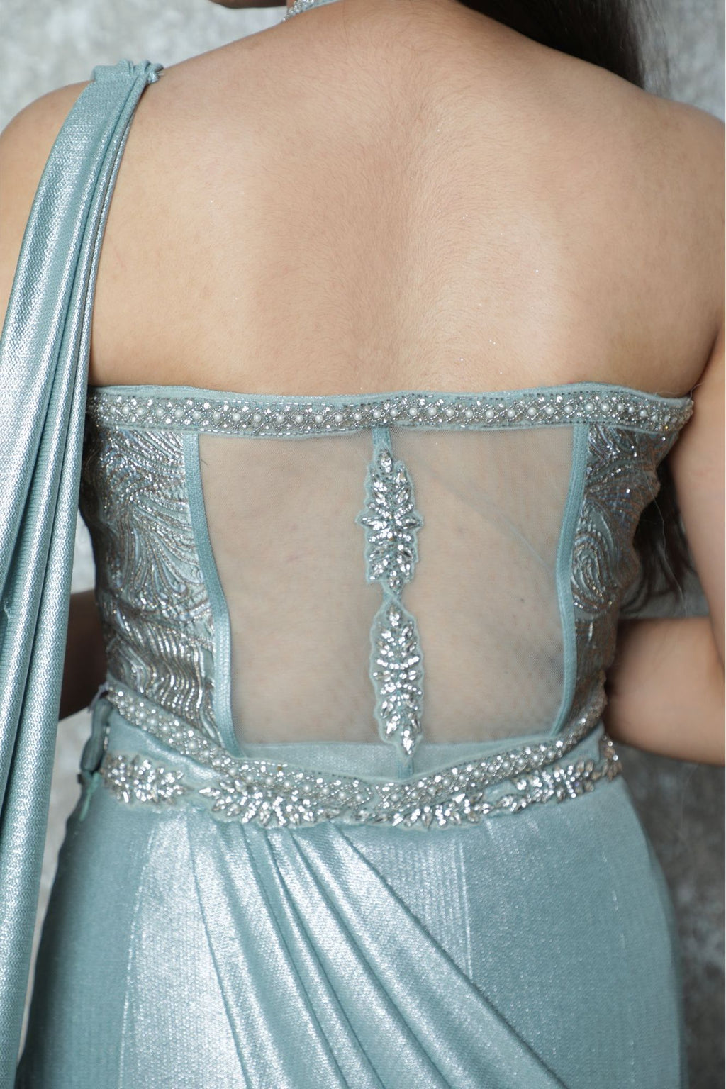 Grey Reverie Drape Lehenga