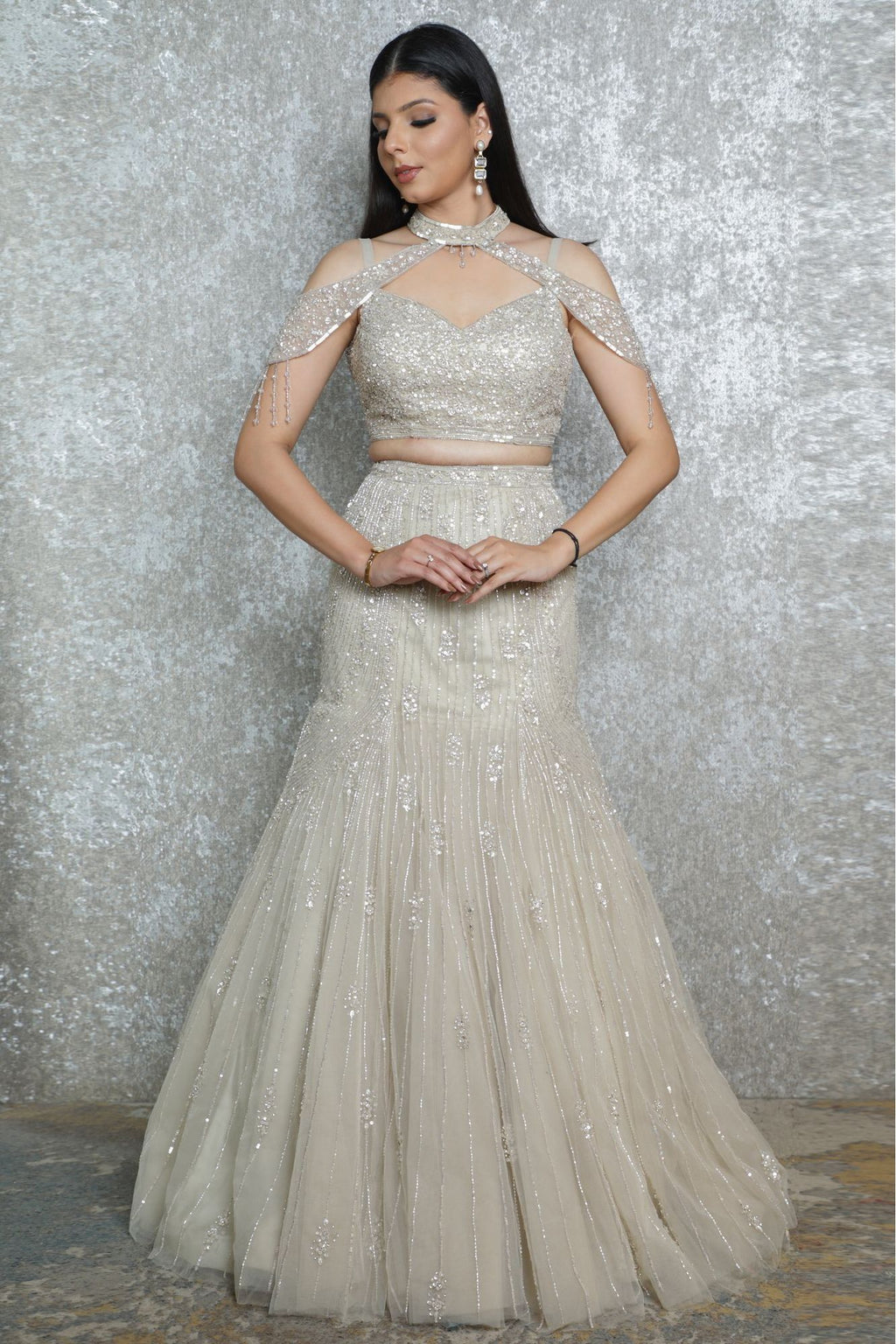 Zari Veil Fishcut Lehenga Set