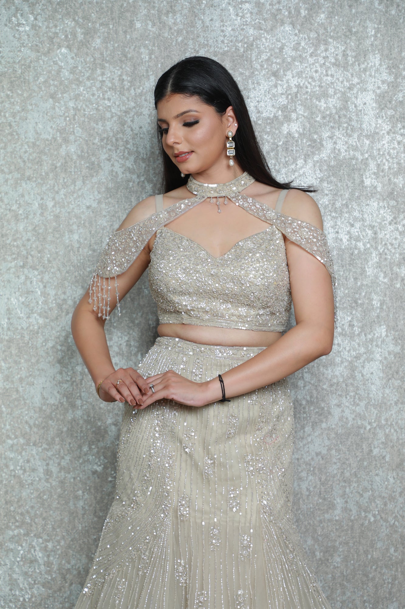 Zari Veil Fishcut Lehenga Set