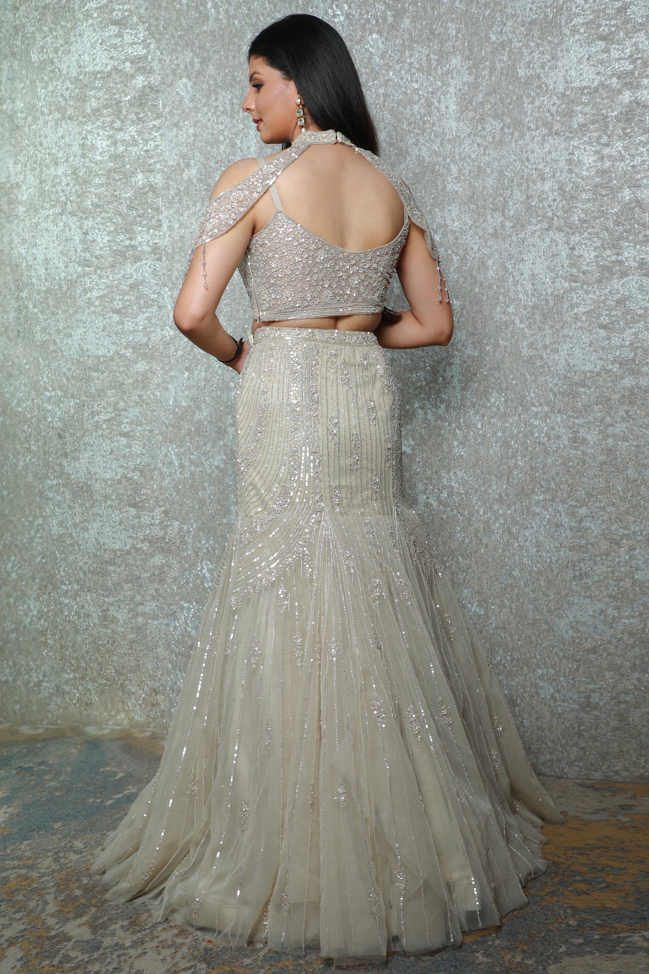 Zari Veil Fishcut Lehenga Set