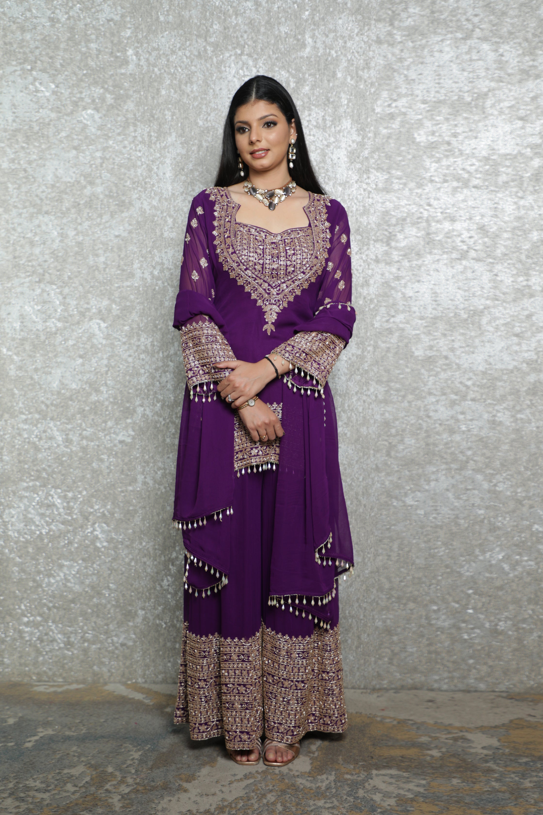 Violet Muse Cutdana Co-ords