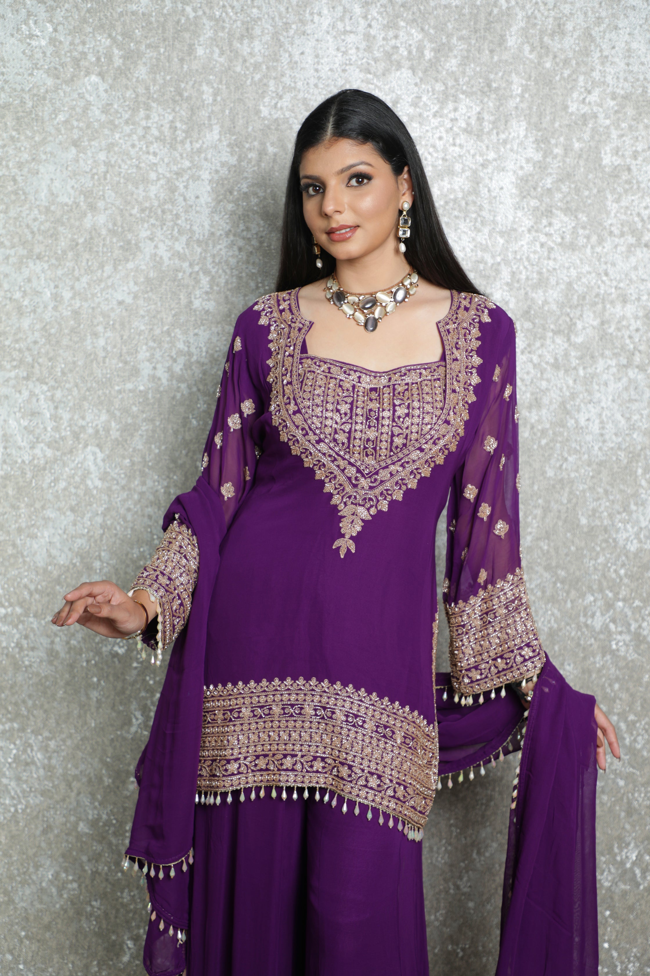 Violet Muse Cutdana Co-ords