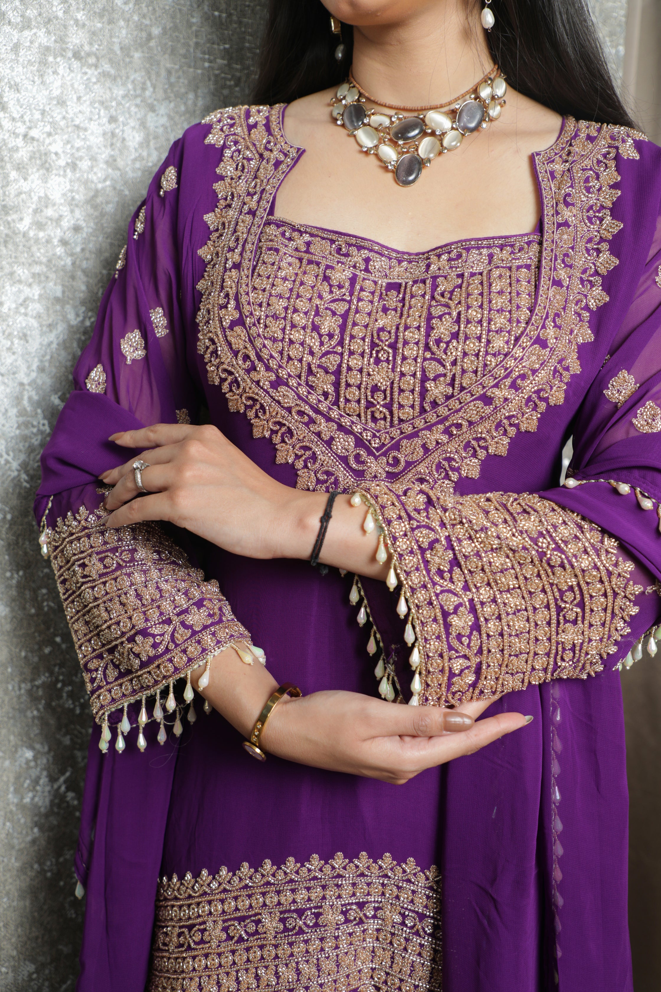 Violet Muse Cutdana Co-ords