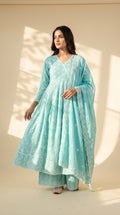 Serene Pastel Embroidered Anarkali Kurta Set