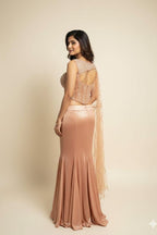 Peach Aura Shoulder-Pallu Lehenga